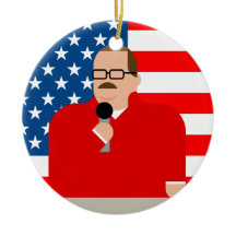 Ornement de Noël d'os de Ken : Drapeau américain