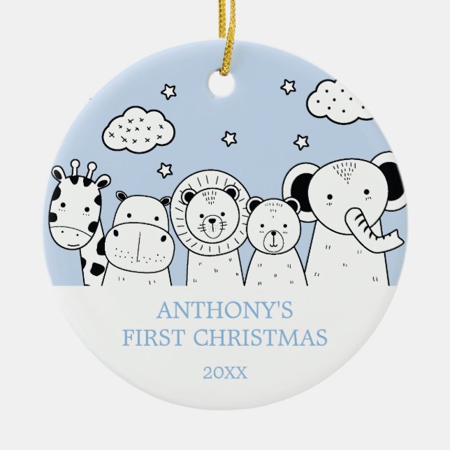 Ornement de Noël du bébé d'animaux de jungle (Devant)