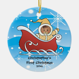 Ornement de Noël du bébé de Sleigh de neige