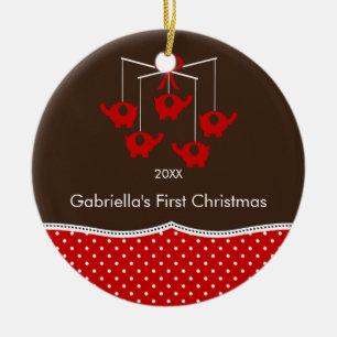 Ornement de Noël du bébé mobile d'éléphant premier