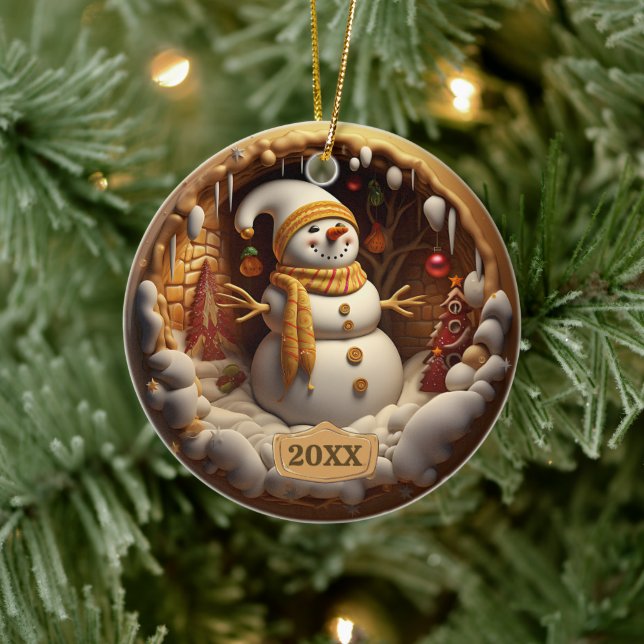 Ornement de Noël du bonhomme de neige (Arbre)