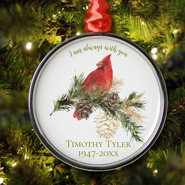 Ornement de Noël du Cardinal Rouge (Red Cardinal Memorial Christmas Ornament
)