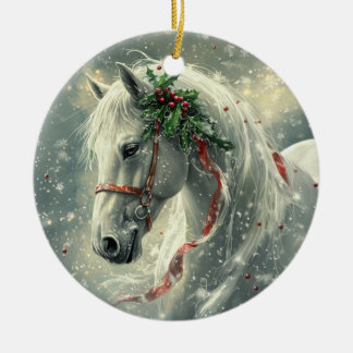 Ornement de Noël du Cheval Magique - Céramique per