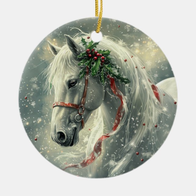 Ornement de Noël du Cheval Magique - Céramique per (Devant)