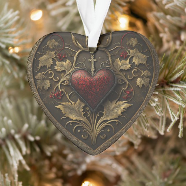 Ornement de Noël du coeur gothique (Arbre)