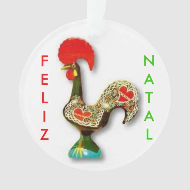 Ornement de Noël du coq portugais (devant)