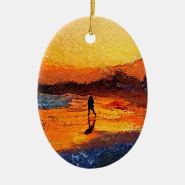 Ornement de Noël du coucher de soleil en Californi (Devant)
