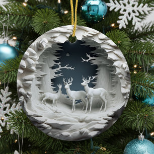 Ornement de Noël du renne 3D