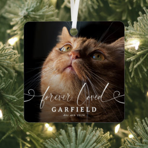 Ornement de Noël élégant pour mémorial de chat