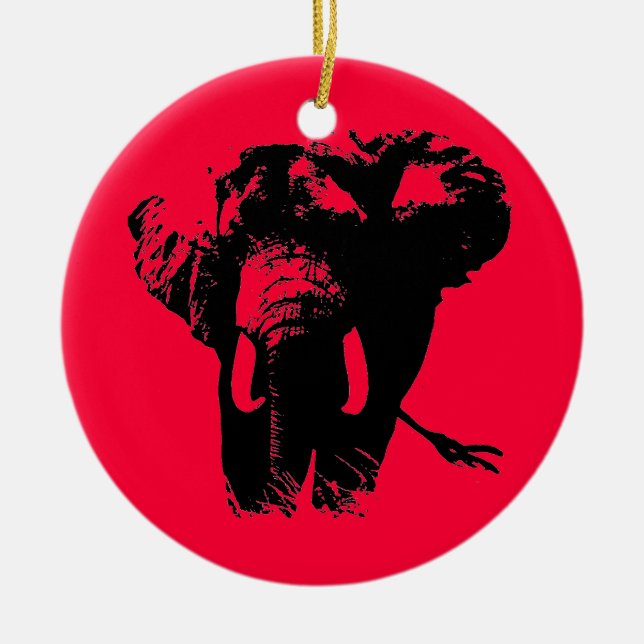 Ornement de Noël Eléphant Pop Rouge (Devant)