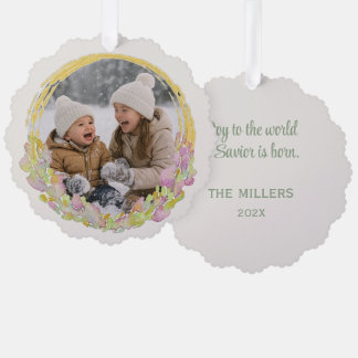 Ornement de Noël en aquarelle originale Sage
