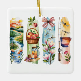 Ornement de Noël en aquarelle personnalisé de l'Ét