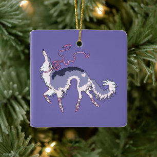Ornement de Noël en ballet Borzoi