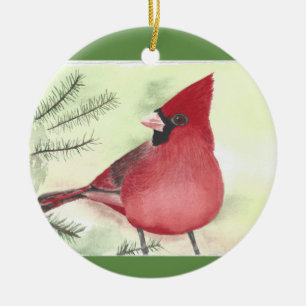 Ornement de Noël en céramique cardinale