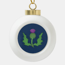 Ornement de Noël en céramique de chardon