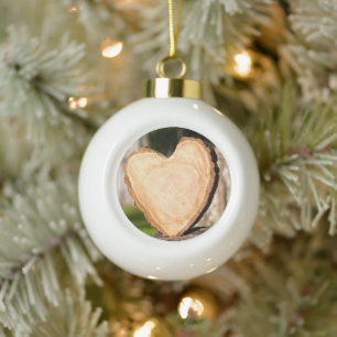 ornement de Noël en céramique en forme de coeur en