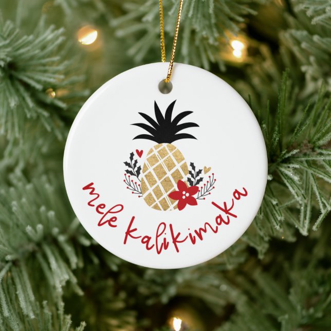 Ornement de Noël en céramique hawaïenne (Arbre)