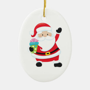 Ornement de Noël en céramique Père Noël