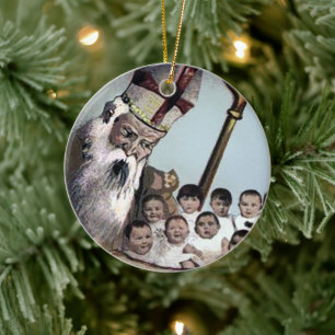 Ornement de Noël en céramique Père Noël déplaisant