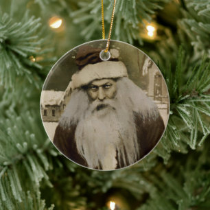 Ornement de Noël en céramique Père Noël déplaisant