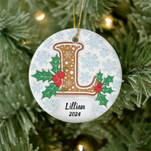 Ornement de Noël en céramique personnalisé avec la