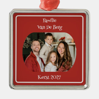 Ornement de Noël en famille avec photo et nom de f