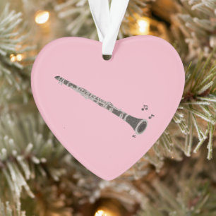 Ornement de Noël en forme de coeur Clarinet