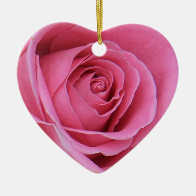 ornement de Noël en forme de coeur rose (Devant)
