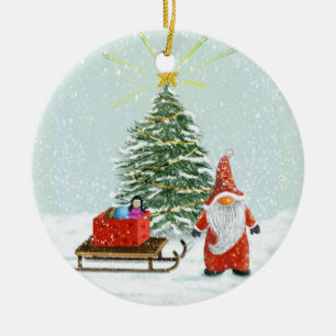 Ornement de Noël en forme de gnome pour l'arbre