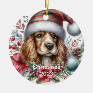 Ornement de Noël en forme de Spaniel