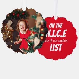 Ornement de Noël en papier personnalisé