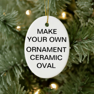 Ornement de Noël en porcelaine ovale personnalisé