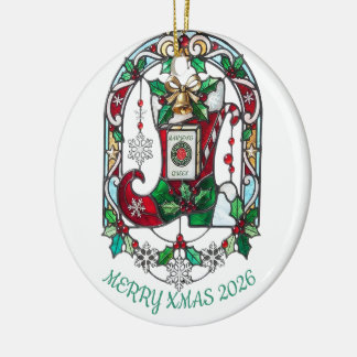 Ornement de Noël en verre teinté Reine du Mahjong