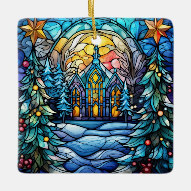 Ornement de Noël en verre tendu (Devant)