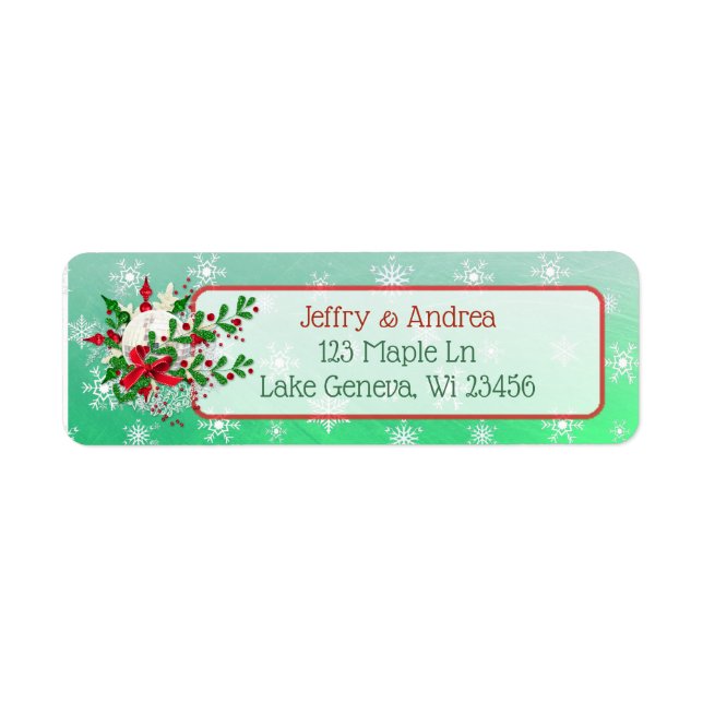 Ornement de Noël et Étiquettes de adresse Holly (Devant)