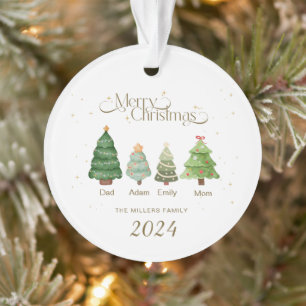 Ornement de Noël familial, Famille personnalisée