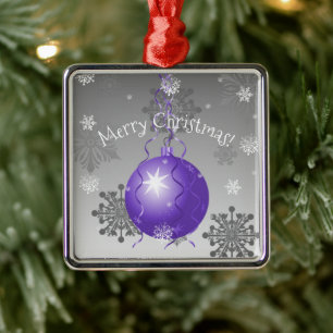 Ornement de Noël fantaisie violet ornement en céra