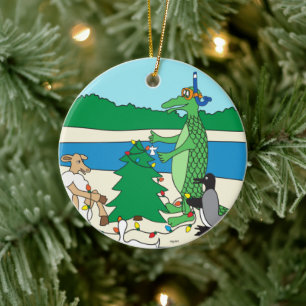 Ornement de Noël fantaisiste de plage