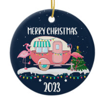 Ornement de Noël Flamant rose Camper 2023
