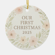 Ornement de Noël floral élégant 