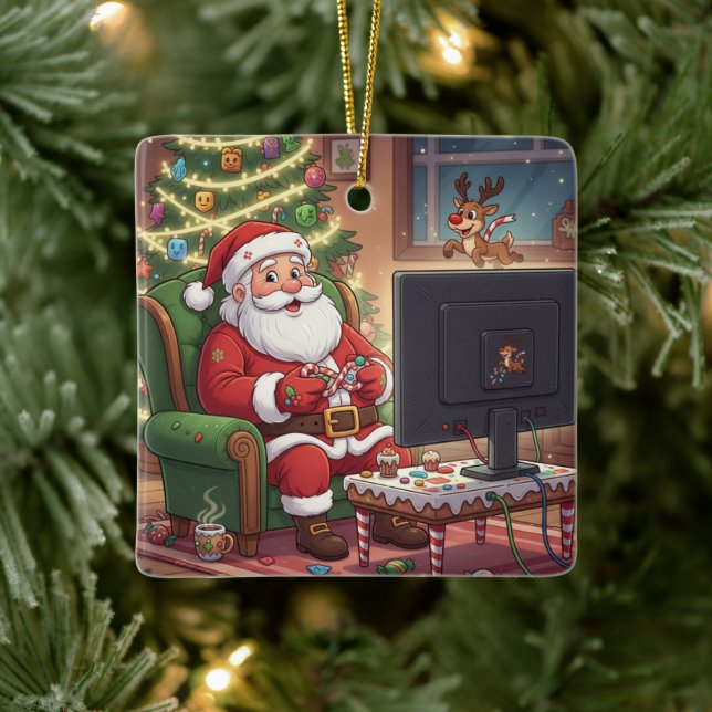 Ornement de Noël gamer Santa (Arbre)