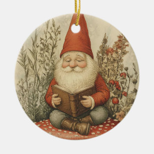 Ornement de Noël Gnome pour les Amoureux de Livres