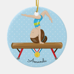 Ornement de Noël Gymnaste Brunette Gymnastique