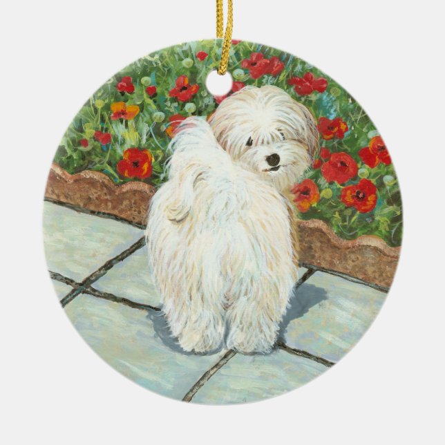Ornement de Noël havanais et coquelicot (Devant)