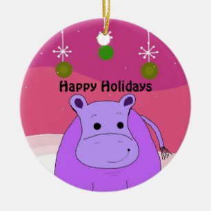 Ornement de Noël Hippopotame Violet