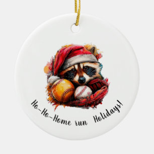 Ornement de Noël Ho-Ho-Home Run Baseball — Perso