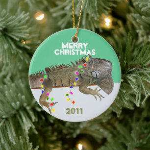 Ornement de Noël Iguana avec Modèle de l'année
