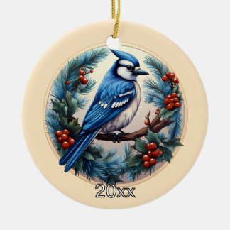 Ornement de Noël Jay bleu personnalisé