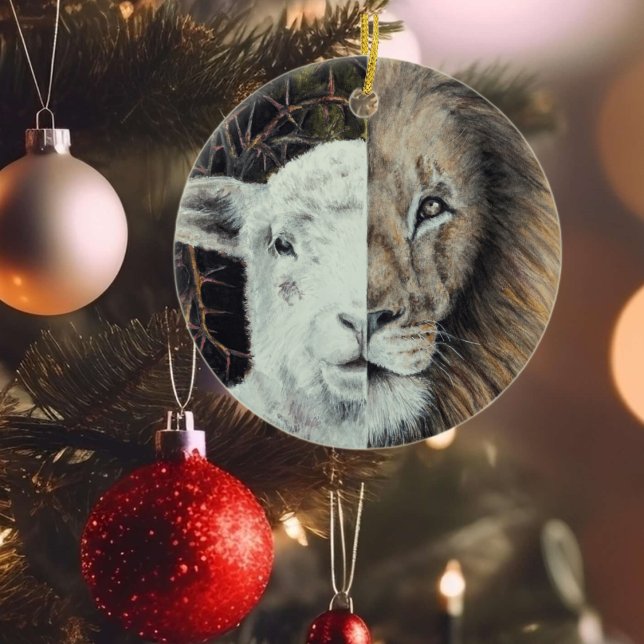 Ornement de Noël Lion et Agneau personnalisable (Créateur téléchargé)