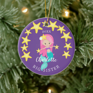 Ornement de Noël Mermaid Grande Sœur Adorable